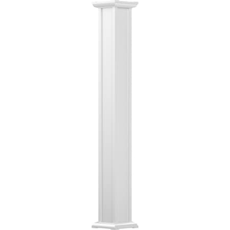 Ekena Millwork 6" x 8' Endura-Aluminum Acadian Style Column, Square Shaft (For Post Wrap Installation) Non-Tapered EA0608INPSEACAC